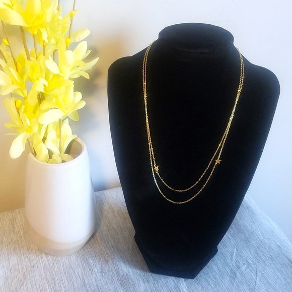 Star Double Necklace Gold-Plated - Picture 4 of 6